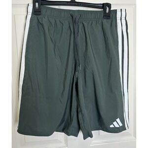 Adidas Swim Shorts Original 3 Stripe Green/White Men's Size Medium‎ NWT $55